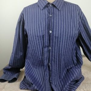 Hugo Boss size XL Purple Casual stripe shirt